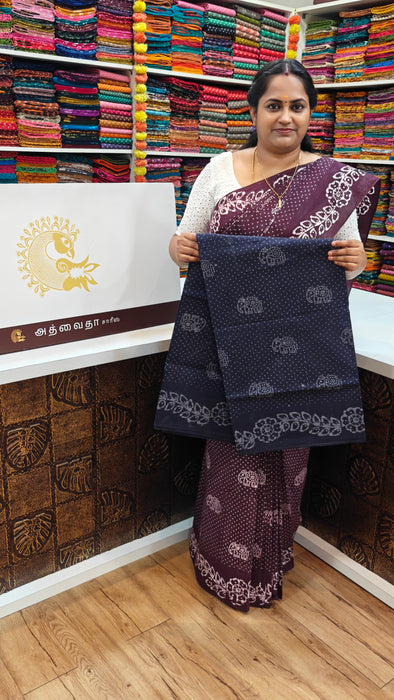 Rani Sungudi Cotton Saree Without Zari Border Onedot Self