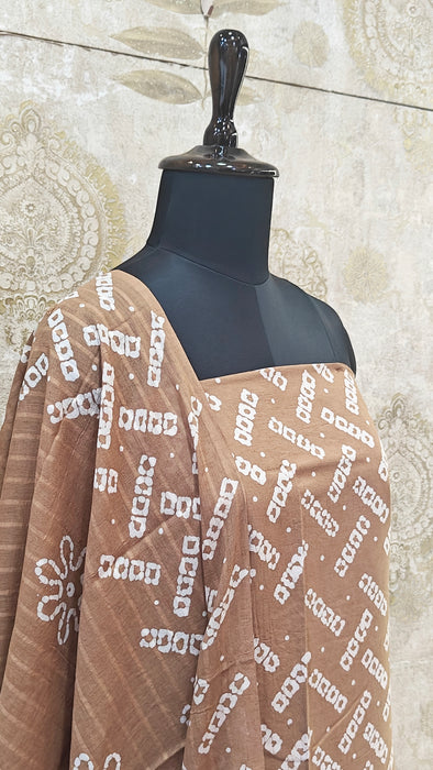 Rani Sungudi Cotton Salwar Material - Biscuit