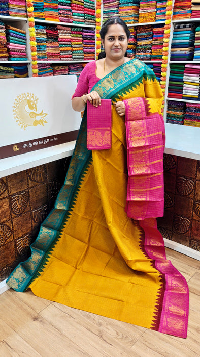 Rani Sungudi Cotton Sarees Zari Checks Ganga Jamuna Border