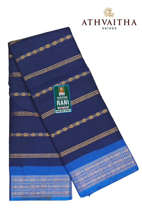 Rani Sungudi Saree Kamalam Veldhari Doubleside Contrast Border With Blouse