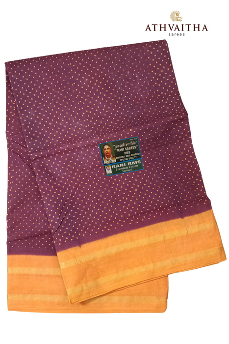 Rani Sungudi Madisar DS Rudhraksham Border Contrast-9.5Yards