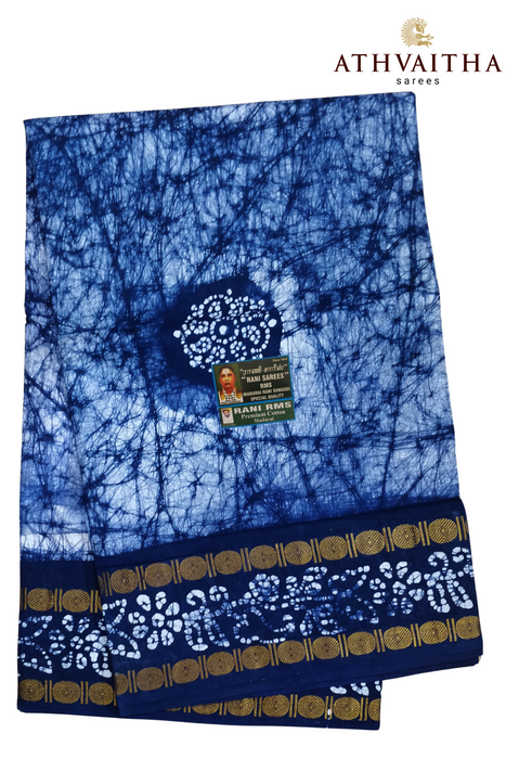 Madurai Sungudi Cotton Saree With Rudratcham Border - Moodupani