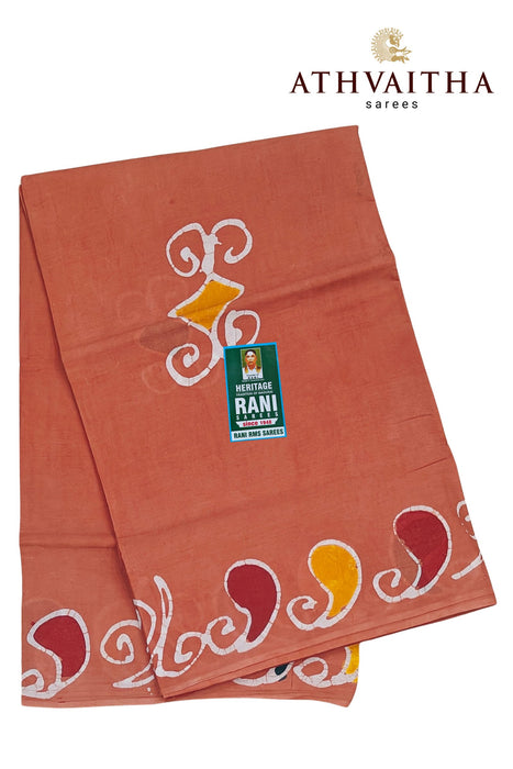 Rani Sarees Premium Cotton Sarees With Blouse - Hand Painted