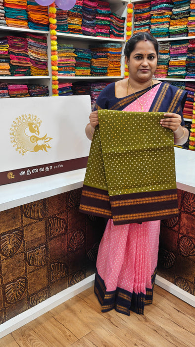 Rani Sungudi Cotton Polkadot Doubleside Kaasumalai Contrast Border