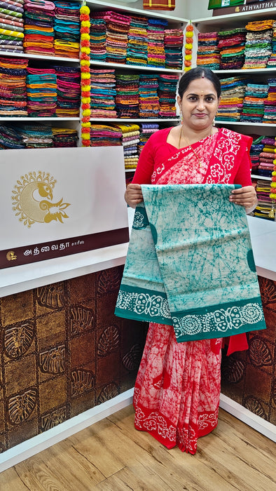 Rani sungudi cotton-Moodupani Without Zari Border
