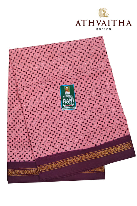 Rani Sungudi Sarees 10.50Yards PolkaDot Contrast Small Border