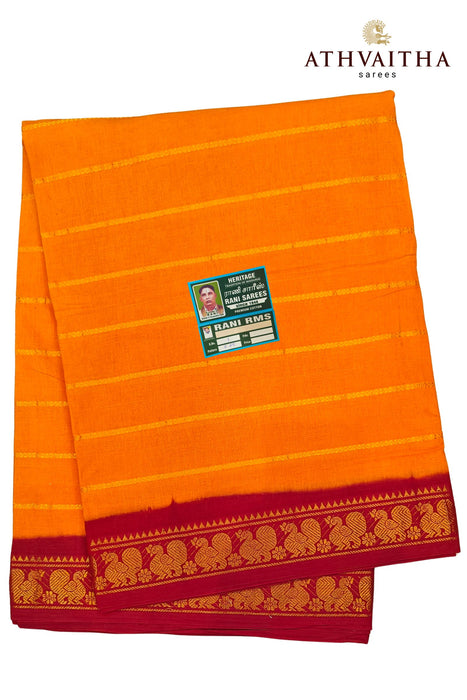 Sungudi Cotton Saree 10.50Yards Veldhari With Contrast Border