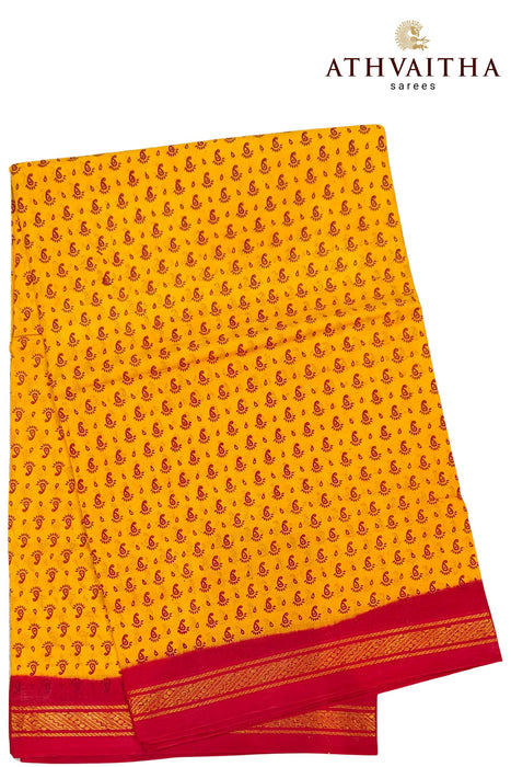 Madurai Sarees Mango Butta With Contrast Doubleside Zari Border