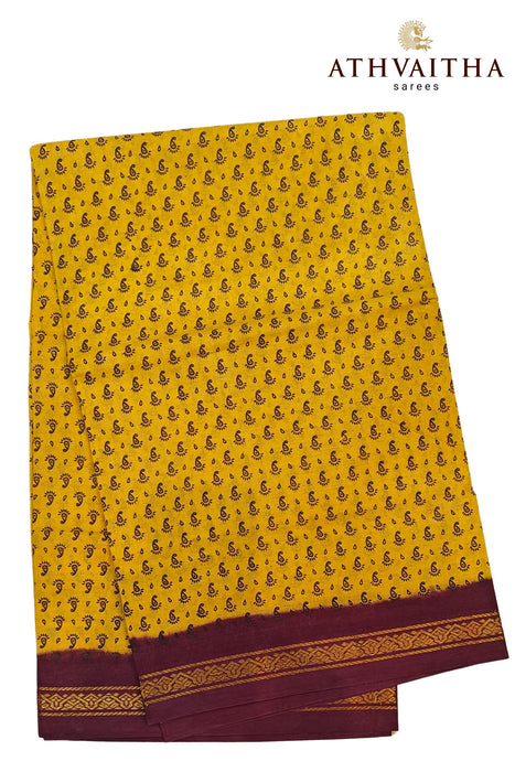 Madurai Sarees Mango Butta With Contrast Doubleside Zari Border