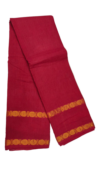 Plain Rani Sungudi Cotton Saree with Rudraksha Border