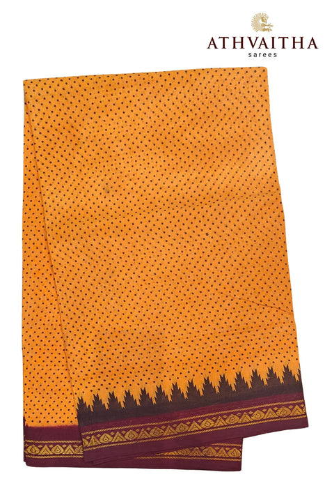 Madurai Sungudi Sarees Small 1 Dot With Contrast Doubleside Zari Border