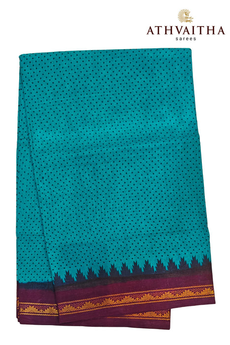 Madurai Sungudi Sarees Small 1 Dot With Contrast Doubleside Zari Border