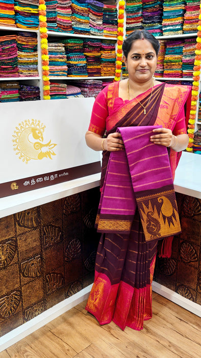 Rani Sungudi Saree Veldhari Doubleside Long Border