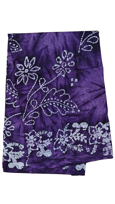 Rani Sarees Cotton Sarees With Blouse Hand Art Wax Print-Lavender