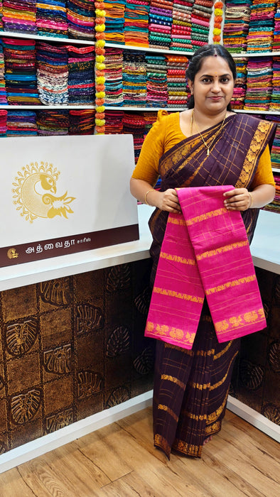 Rani Sungudi Cotton Sarees Veldhari Checks Self