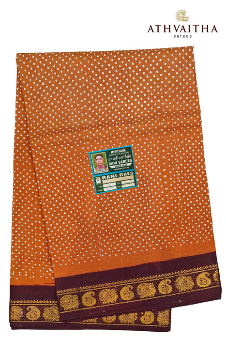 Rani Sungudi Cotton Small 1  Dot With Contrast  Zari Border Sarees  -9.50Yards Madisar