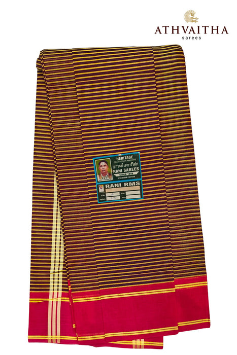 Heritage Rani Sungudi Cotton Line devendra With Contrast Thread Border Sarees - 9.50Yards Madisar