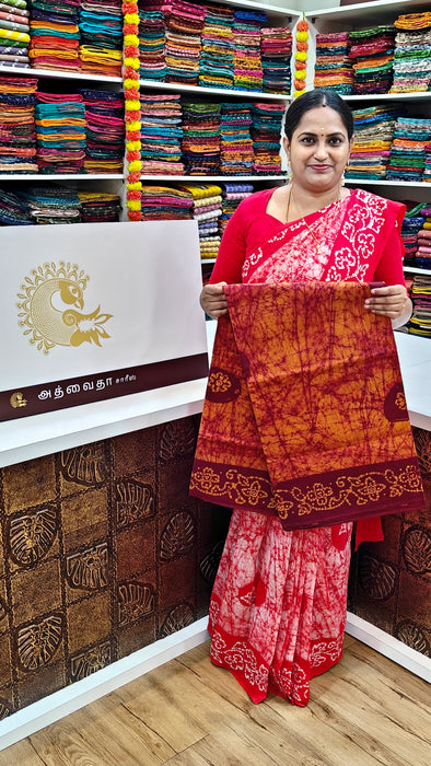 Rani sungudi cotton-Moodupani Without Zari Border