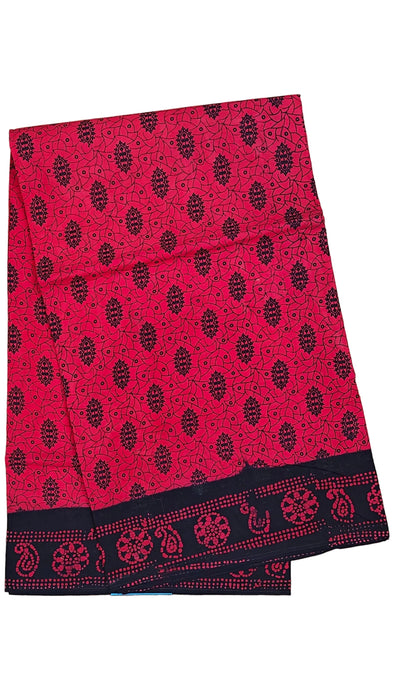 Rani 120's Hand Block Sungudi Cotton Sarees Without Zari Border