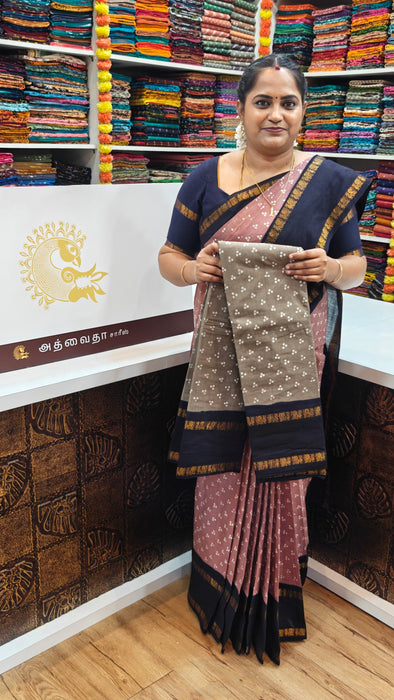 Rani Sungudi Cotton 3 Dot With Doubleside Annamayil Contrast Border