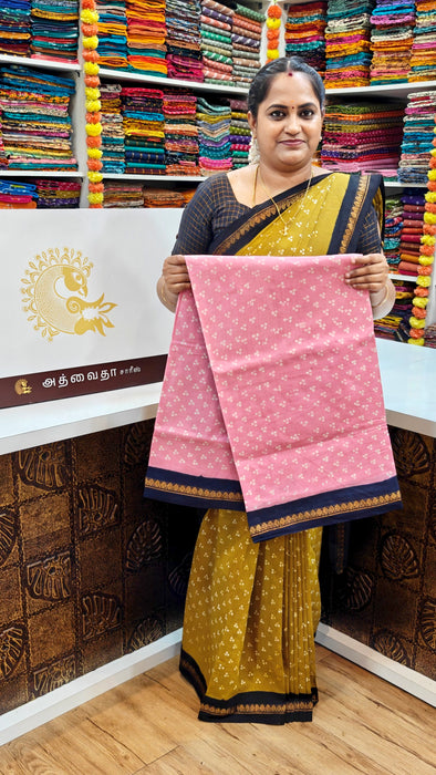 Rani Sungudi Cotton 3 Dot With Doubleside 1inch Contrast Border