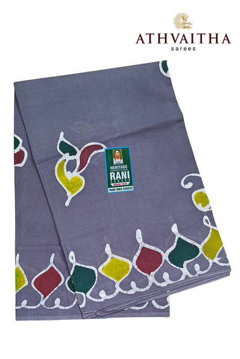 Rani Sarees Premium Cotton Sarees With Blouse - Hand Painted