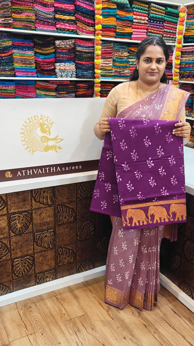Rani Sungudi Cotton Sarees One Side Border Wax Self