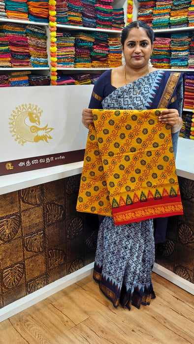 Rani Sungudi Cotton Saree One Side Small Border - Fancy Ragoli