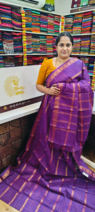Rani Sungudi Cotton Sarees Veldhari Checks Self