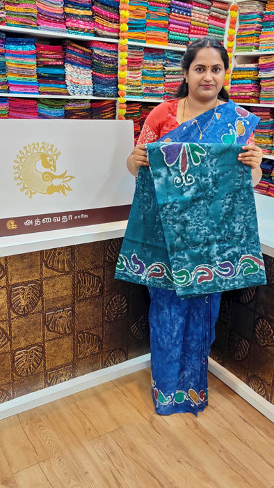 Rani Sungudi Cotton Sarees Without Zari Bathic Art