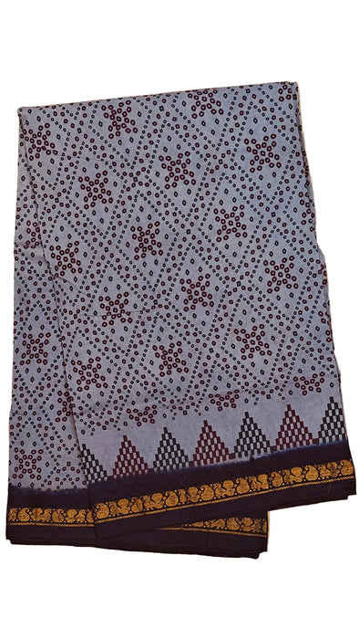 Rani 120's Hand Block Sungudi Cotton Sarees 1inch Border