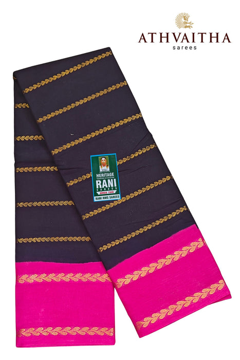 Rani Sungudi Saree Veldhari Doubleside Border Contrast With Blouse