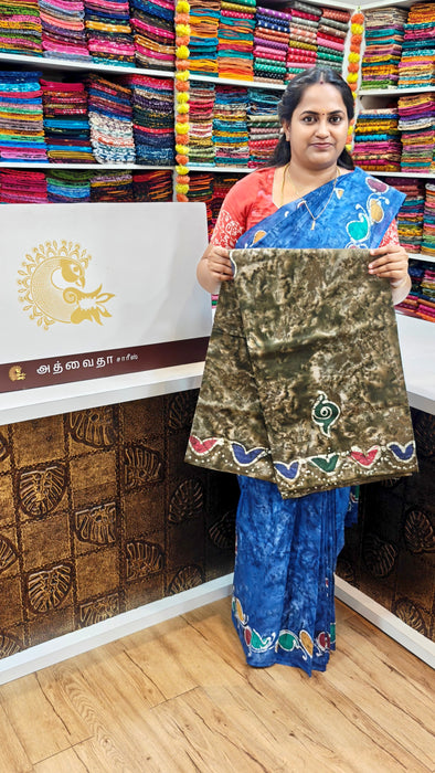 Rani Sungudi Cotton Sarees Without Zari Bathic Art