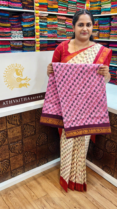 Rani Sungudi Cotton Sarees Doubleside Contrast Border - Cross Mango