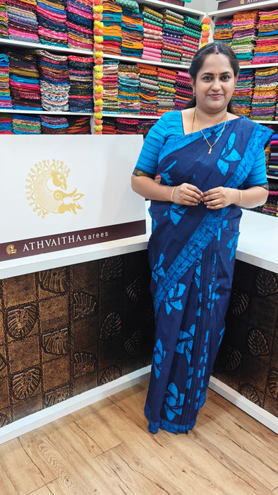 Rani Sungudi Cotton Sarees  Without Zari Flower Design