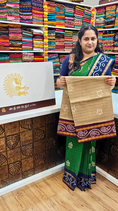 Rani Sungudi Cotton Sarees Double Side Rudraksham Contrast Border