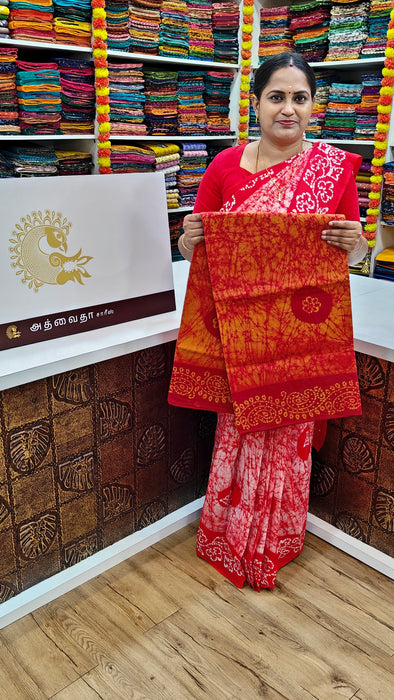 Rani sungudi cotton-Moodupani Without Zari Border