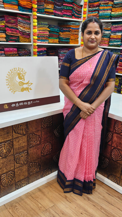 Rani Sungudi Cotton Polkadot Doubleside Kaasumalai Contrast Border