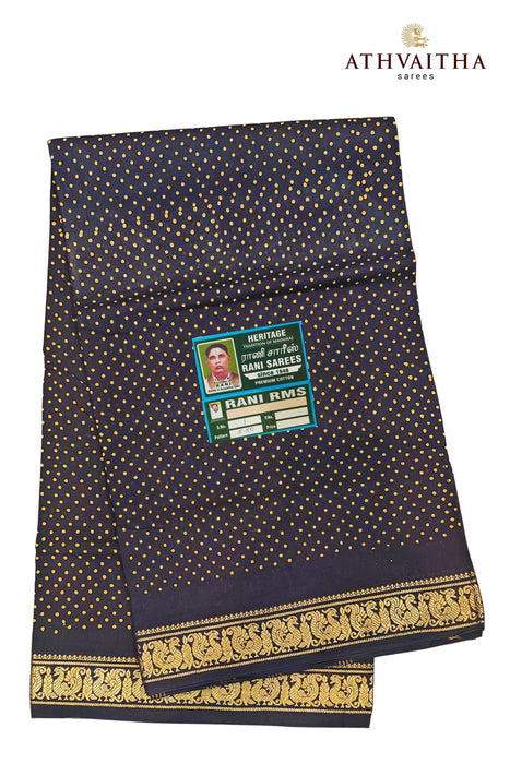 Heritage Rani One Dot With Peacock Border -Self