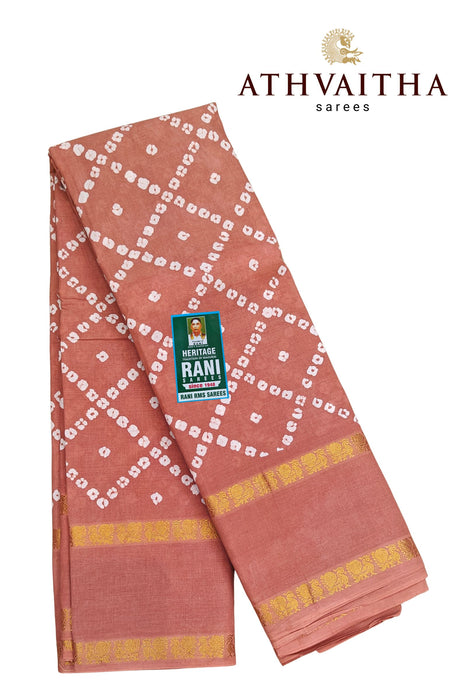 Rani Sungudi Cotton Achukattu Doubleside Annamayil Border-Self