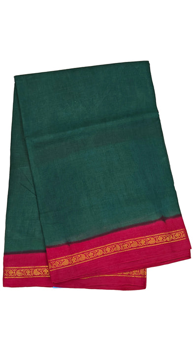 Rani sungudi Cotton Madisar Sarees Double side SmallZari Border 9.50 Yards-Plain