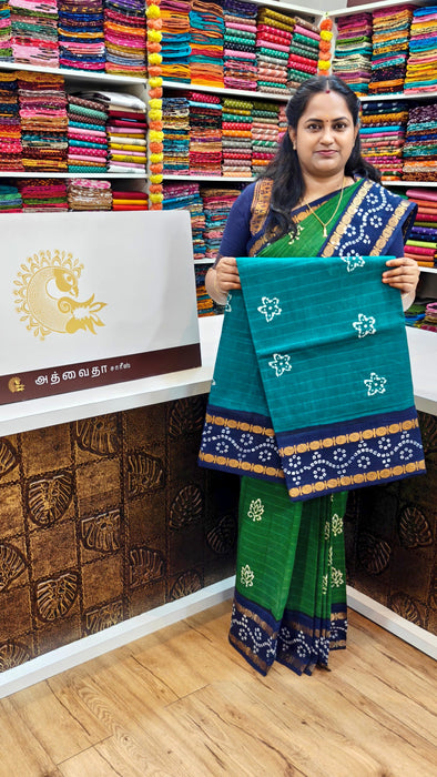 Rani Sungudi Cotton Sarees Double Side Rudraksham Contrast Border