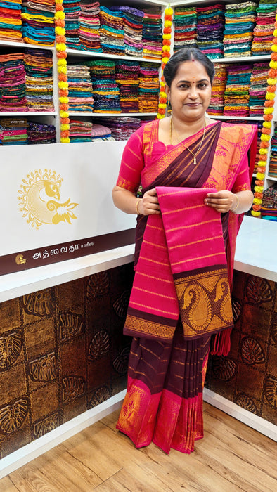 Rani Sungudi Saree Veldhari Doubleside Long Border