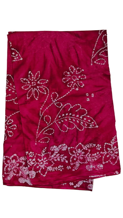 Rani Sarees Cotton Sarees With Blouse Hand Art Wax Print-Pink