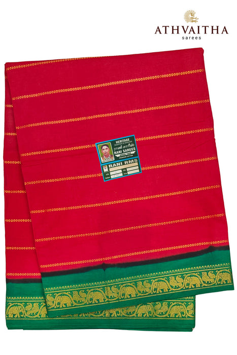 Madurai Rani Sungudi Cotton Veldhari With Contrast Border Sarees  - 10.5Yards Madisar