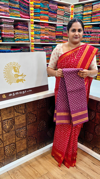 Rani Sungudi Cotton Saree With Doubleside Kasumalai Self Border