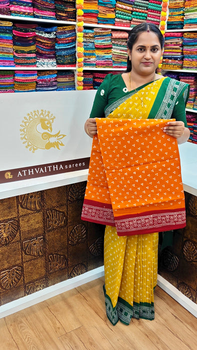 Rani Sungudi Cotton Sarees without zari border - Three Dot