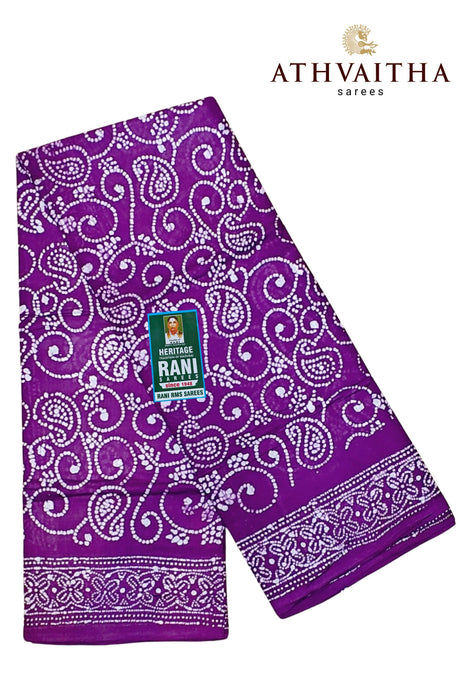 Heritage Rani Sungudi Sarees Without Zari Border Fancy Cool Cotton