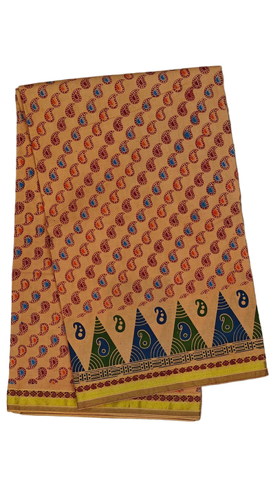 Rani Sungudi Cotton Sarees Double Side Border Cross Mango-Sandal