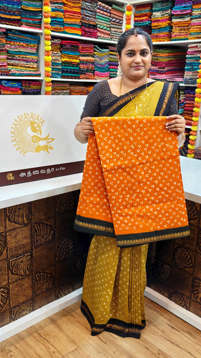 Rani Sungudi Cotton 3 Dot With Doubleside 1inch Contrast Border